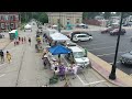 Downtown Litchfield Illinois Drone Clip July 14 2024 Outdoor Flea Market and live Entertainment
