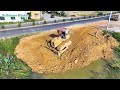 The Best Bulldoze D60P Working, Processing Filling Up Land, Making​ Apartment, Dump Truck Unloading