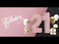 Happy  21st Birthday Screensaver| 21st Birthday Banner | 4K