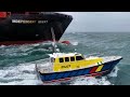 Pilot boat and ships, Storm Isha