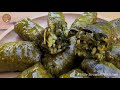 ABSOLUTELY DELICIOUS! QUICK STUFFED GRAPE LEAVES WITH HERBS AND RICE! DOLMA RECIPE