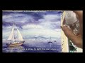 Watercolor Painting - Seascape with the Far Horizon and Boats Tutorial for Beginners