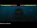 Kong vs. Godzilla (Aircraft Carrier Fight) with healthbars