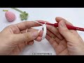 Crochet Strawberry Keychain 🍓| Strawberry & Flower Tutorial | Móc Móc Khoá Dâu Tây