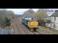 37610 powers through Stoke Jn, 0Z02 Warrington Bank Quay to Derby R.T.C 3rd of February 2023