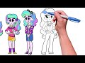 Coloring Pages EQUESTRIA GIRLS - Princess Celestia Growing Up / How to color My Little Pony
