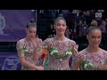 Conjunto do Brasil na grande final da Copa do Mundo de Ginástica Rítmica