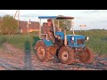 Homemade 4 wheel drive mini tractor off road!!! A blue tractor in action!!!