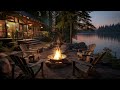 Lakeside Campfire with River Sounds | Ultimate Fire Ambience for Sleep and Relaxation