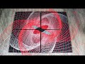 Mesmerizing Geometric Art, Swinging Pendulum Spin Painting | Red & Black + Silver
