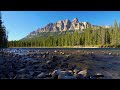 4K Peaceful Bow River Ambience | Water Sounds White Noise | Sunny Day in Banff Canadian Rockies