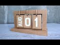 CARDBOARD DESK CALENDAR | DIY Creative Minimalist Calendar | Cardboard Craft Ideas | Arts & Crafts