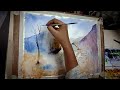 watercolor landscape tutorial for beginners//west on wet painting in watercolour