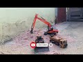 Huina long arm RC Excavator bulldozer work hard when truck so weak