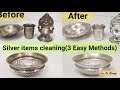 How to Clean/ Polish Silver Pooja items at home |Easy methods to clean Silver Items |Cleaning Hacks|