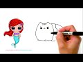 How to Draw a Mermaid Pusheen Easy