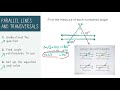PARALLEL LINES AND TRANSVERSALS | Find the Angle Measure | Geometry Online Lesson