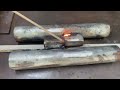 A quick hinge welding method on round pipes
