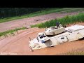 Truck stuck in mud! Heavy duty 8x8, 6x6 and 4x4 four-wheel drive trucks deliver cargo off-road!