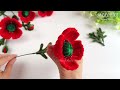 Easy to do! Chenille Wire Poppies 🏵️ Pipe Cleaner Flowers DIY
