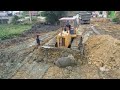 The Fantastic Big Bulldozer Clearing Soil & Long Heavy Dumper Best Work For Land Fill