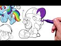 Coloring Pages MY LITTLE PONY - Chibi Pony / How to color My Little Pony. Easy Drawing Tutorial Art