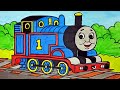 How to draw Thomas train . learn colors easy drawing painting coloring pages for kids Tim Tim TV