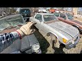 Crushing a Pile of Vintage MERCEDES Cars! (Berlin Wall Torn Down)