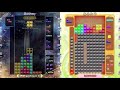 [Tetris 99] Side-to-side comparison: Doremy vs. amemiya (あめみや) (35-minutes game, 22-minutes 1v1)
