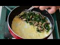 Spinach, Mushroom And Cheese Omelette Recipe- a bite more