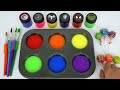 Satisfying Video l How to Make Playdoh  Lollipop Candy into Rainbow Brush & Fruit Cutting ASMR