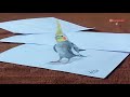 3D ART DESENHANDO UMA CALOPSITA EM 3D BIRD ON PAPER | PERSPECTIVE TRICK