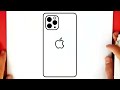 كيف ترسم ايفون ابل سهل خطوة بخطوة / رسم سهل / كيف ترسم ايفون / تعليم الرسم / Drawing Apple iPhone