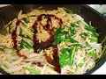 Stir fry short noodles with vegetable