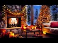 Christmas Ambience Music Fireplace 🎄🎅 Relaxing Christmas Music For Stress Relief 🎁 Christmas Music