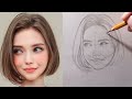 loomis face drawing tutorial | draw a girl's face from front #tutorial #artwork #drawing