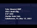 Tyler Ahearn - RHP, Florida State Univ. - 5/15/21