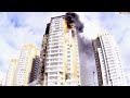 Пожар в 25-этажном жилом доме в городе Красноярске на улице Шахтёров, 40 (21 сентября 2014 года).