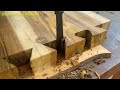 Extremely Elaborate Woodworking Process // A Long Dining Table With Strangely Sturdy Legs