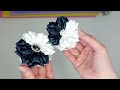 DIY 🎀Вот так просто Делаем школьные бантики /Двухцветные Резиночки из лент 🎀/