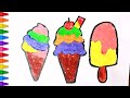 How to draw Ice-cream for Kids Step by Step | Fun & Easy Tutorial of Ice-cream Drawing & Coloring