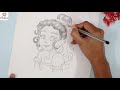Drawing of a cute girl with pony | Easy drawings | Artistica