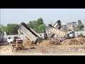 ឡានបែន - Dump Truck Unloading Soil​ - Hyundai Dump Truck