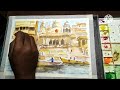 watercolor painting of Varanasi cityscape | #watercolorpainting #varanasi