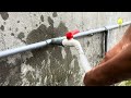 Repair a broken water lock close to the wall that doesn't turn off the water.