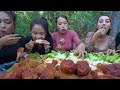 Amazing cooking Fried chicken Leg Eat with rice in my family recipe - fried chicken leg