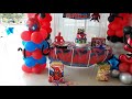 Araña hecha en  globos ( Tematica Spider-man ) #decoracionconglobos #spiderman #globos  #decoracion