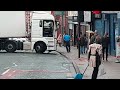 Lorry driver tries illegal U-Turn and blocks off road