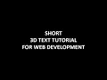 Rotating 3D text tutorial for pure CSS and HTML