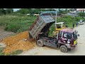 Perfectly Processing Landfill, Clearly forest by KOMATSU D31P Dozer, Dump truck 5ton, MixVDO